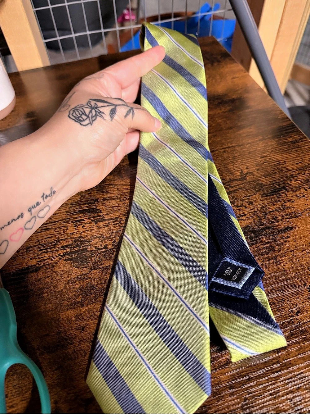 Tommy Hilfiger Striped Tie in Green & Blue